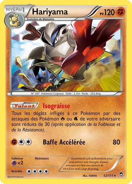 Hariyama, carte Pokémon FFI 52 — extension Poings Furieux