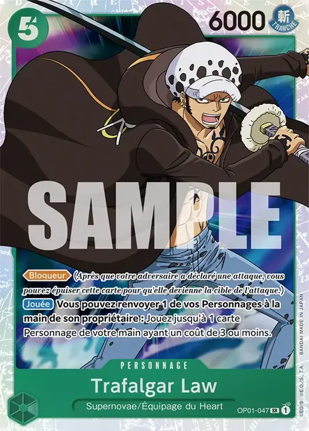 Trafalgar Law, carte One Piece OP01-047 — extension ROMANCE DAWN