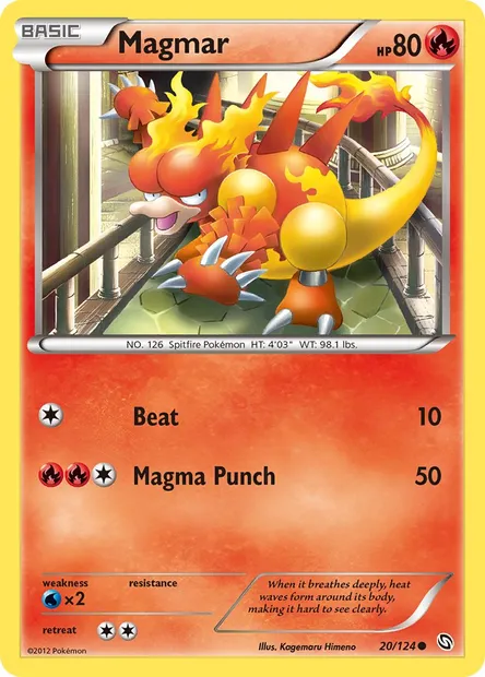 Magmar, Pokémon card DRX 20 — Dragons Exalted set