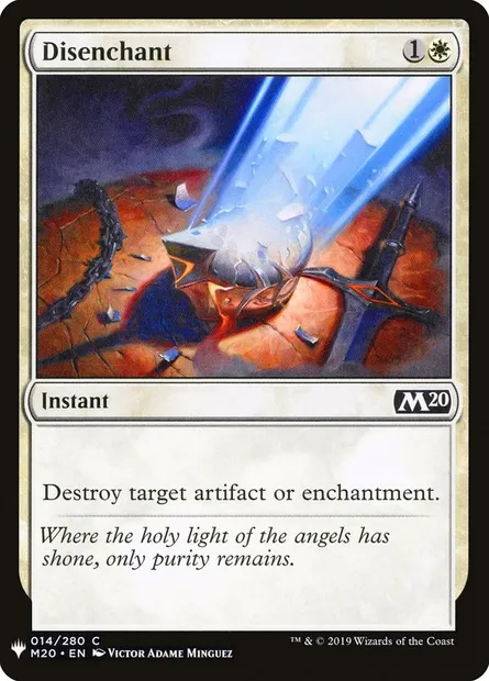 Désenchantement, carte Magic PLST M20-14 — extension The List