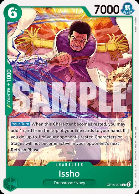 Issho, One Piece card OP14-021 — THE AZURE SEA’S SEVEN set