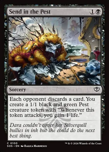Send in the Pest, Magic card SOS 100 — Secrets of Strixhaven set