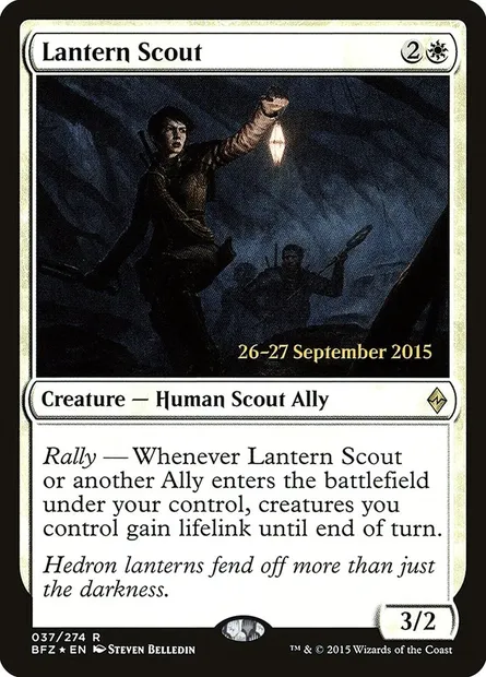 Éclaireuse à la lanterne, carte Magic PBFZ 37s — extension Battle for Zendikar Promos