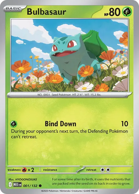 Bulbasaur, Pokémon card MEG 001 — Mega Evolution set