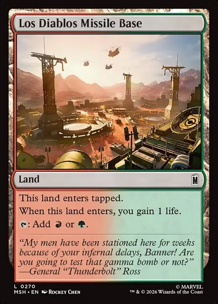 Los Diablos Missile Base, Magic card MSH 270 — Marvel Super Heroes set