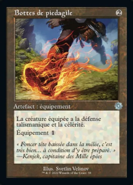 Bottes de piedagile, carte Magic BRR 58 — extension The Brothers' War Retro Artifacts