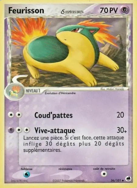 Feurisson δ, carte Pokémon DF 36 — extension EX Île des Dragons
