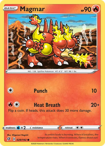 Magmar, Pokémon card RCL 29 — Rebel Clash set