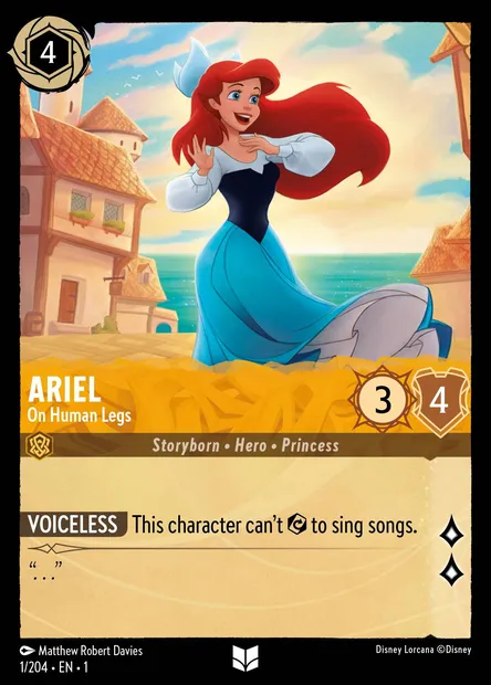 Ariel - On Human Legs, Disney Lorcana card CH1-001 — The First Chapter set