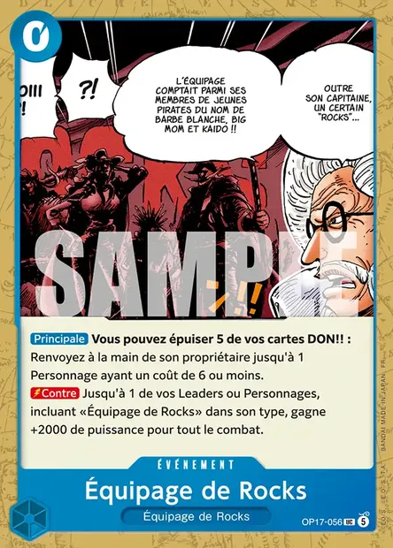 Équipage de Rocks, carte One Piece OP17-056 — extension LES GUERRIERS LES PLUS PUISSANTS AU MONDE