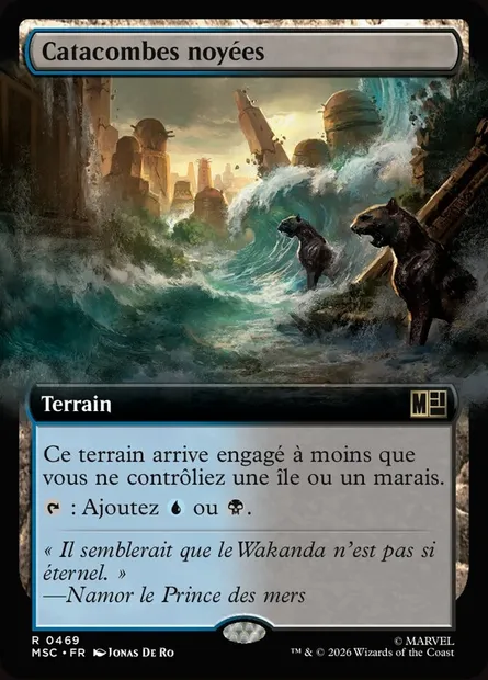 Catacombes noyées, carte Magic MSC 469 — extension Marvel Super Heroes Commander