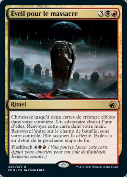 Éveil pour le massacre, carte Magic MID 250 — extension Innistrad : chasse de minuit