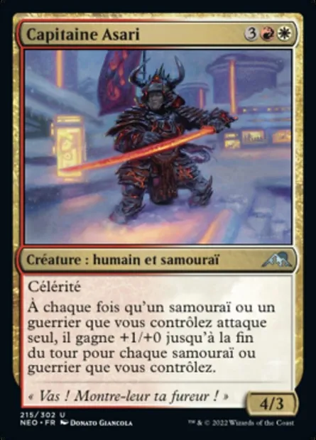 Capitaine Asari, carte Magic NEO 215 — extension Kamigawa: La Dynastie Néon