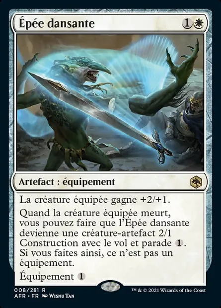 Épée dansante, carte Magic AFR 8 — extension Forgotten Realms: Aventures dans les Royaumes Oubliés