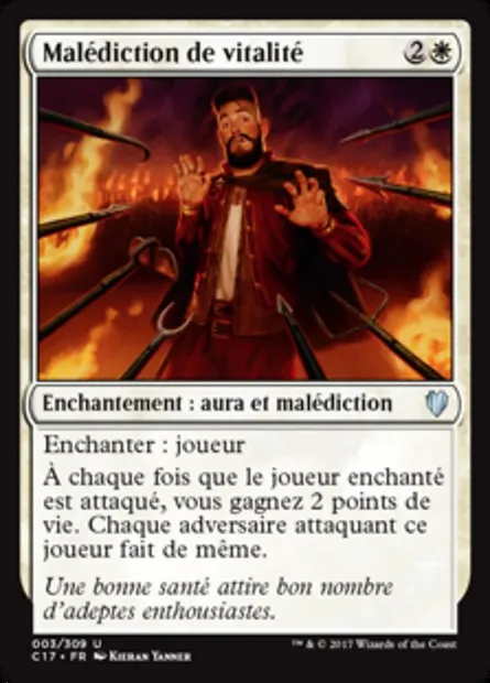 Malédiction de vitalité, carte Magic C17 3 — extension Commander 2017
