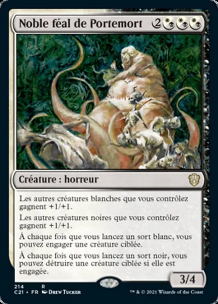 Noble féal de Portemort, carte Magic C21 214 — extension Commander 2021