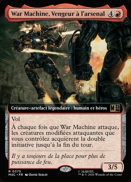War Machine, Vengeur à l'arsenal, carte Magic MSC 375 — extension Marvel Super Heroes Commander