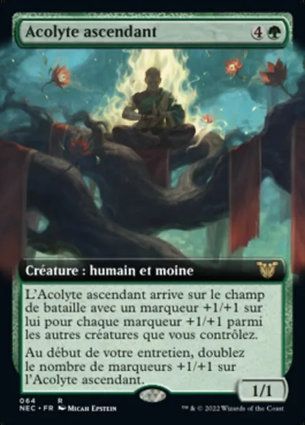Acolyte ascendant, carte Magic NEC 64 — extension Neon Dynasty Commander