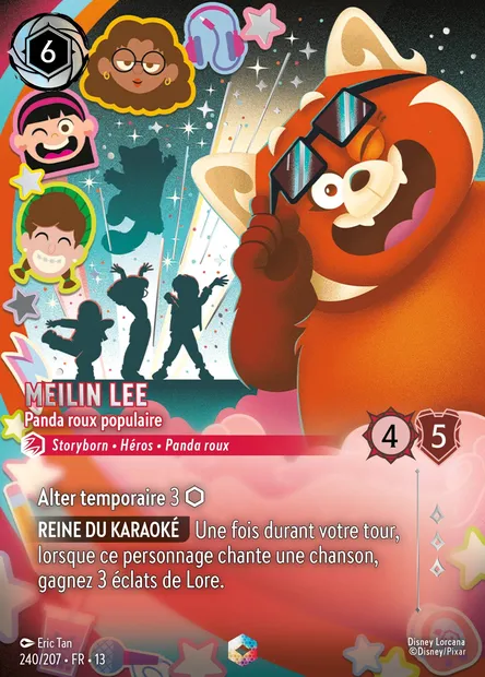 Meilin Lee - Panda roux populaire, carte Disney Lorcana CH13-240 — extension Invasion Epineuse!