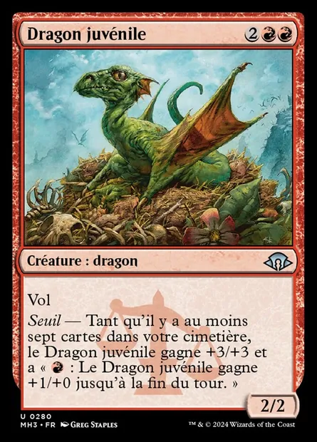 Dragon juvénile, carte Magic MH3 280 — extension Modern Horizons 3