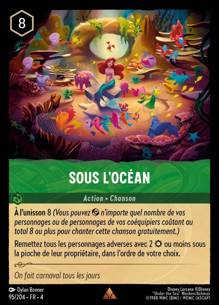 Sous l'océan, carte Disney Lorcana CH4-095 — extension Le Retour d'Ursula