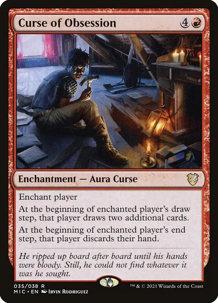 Curse of Obsession, Magic card MIC 35 — Midnight Hunt Commander set