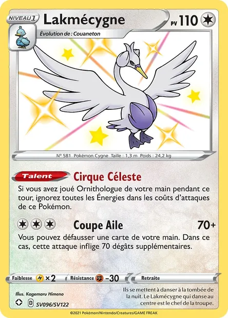 Lakmécygne, carte Pokémon SHF SV096 — extension Destinées Radieuses