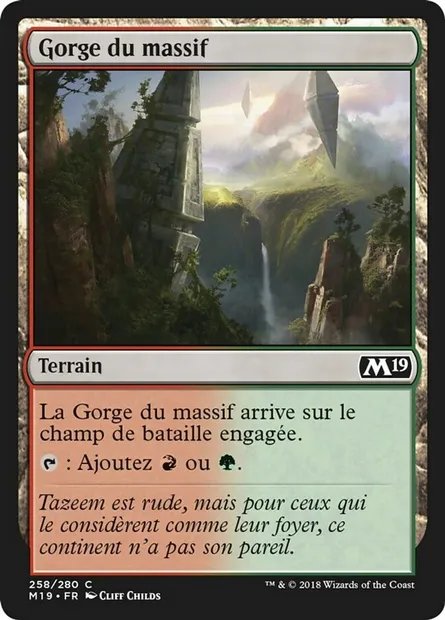 Gorge du massif, carte Magic M19 258 — extension Core Set 2019