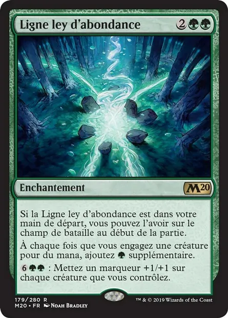 Ligne ley d'abondance, carte Magic M20 179 — extension Core Set 2020