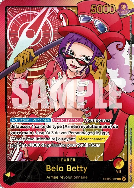 Belo Betty, carte One Piece OP05-002 — extension AWAKENING OF THE NEW ERA