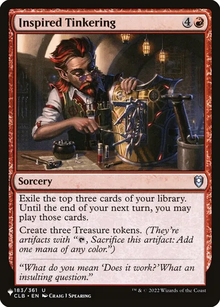 Inspired Tinkering, Magic card PLST CLB-183 — The List set