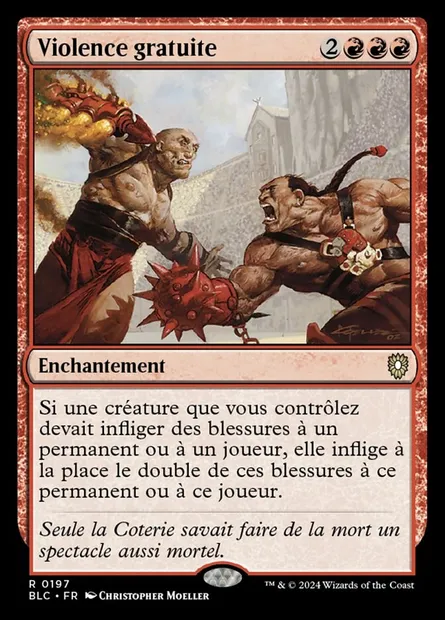Violence gratuite, carte Magic BLC 197 — extension Bloomburrow Commander