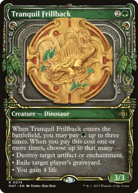 Tranquil Frillback, Magic card MAT 74 — March of the Machine: The Aftermath set