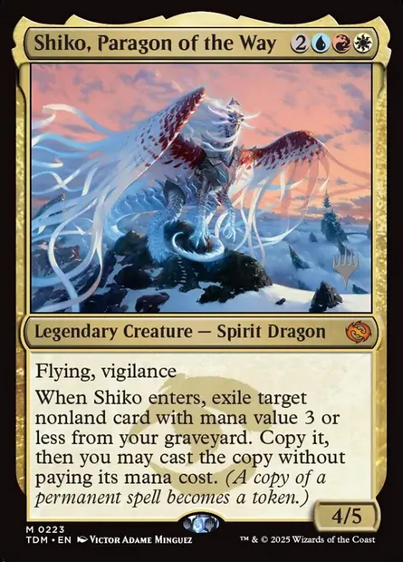 Shiko, parangon de la Voie, carte Magic PTDM 223p — extension Tarkir: Dragonstorm Promos