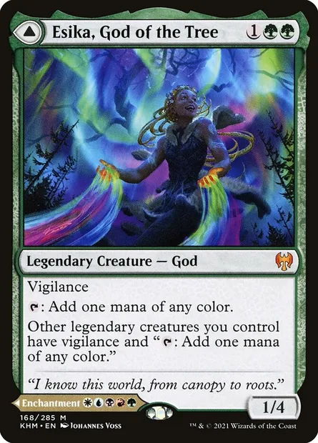 Esika, God of the Tree // The Prismatic Bridge, Magic card KHM 168 — Kaldheim set