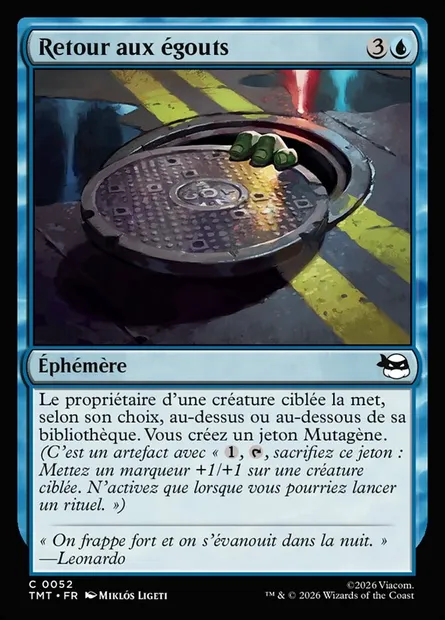 Retour aux égouts, carte Magic TMT 52 — extension Teenage Mutant Ninja Turtles