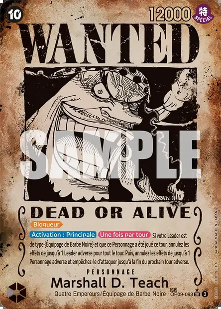 Marshall D. Teach, carte One Piece OP09-093 — extension LES NOUVEAUX EMPEREURS