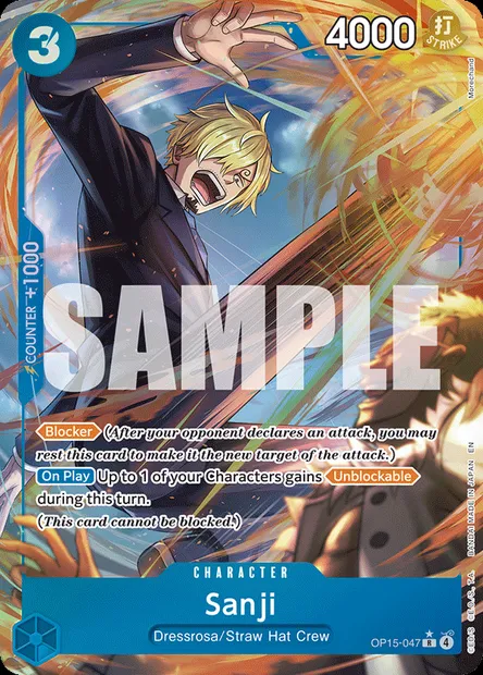 Sanji, One Piece card OP15-047 — ADVENTURE ON KAMI’S ISLAND set