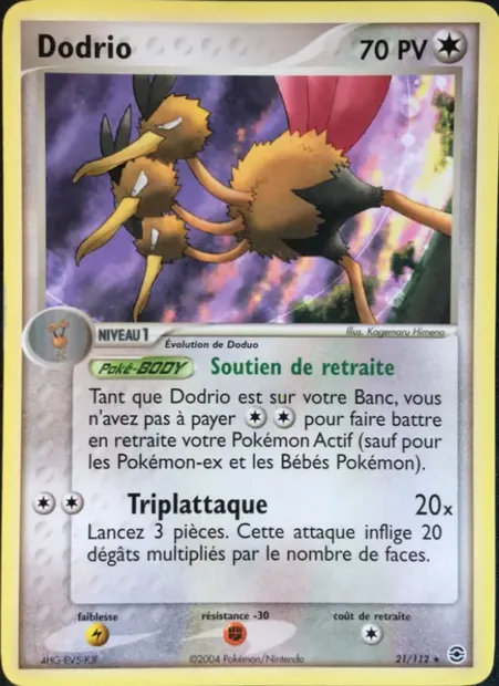 Dodrio, carte Pokémon RG 21 — extension EX Rouge Feu & Vert Feuille