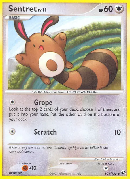 Sentret, Pokémon card SW 104 — Secret Wonders set