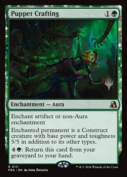 Fabrication de marionnettes, carte Magic PFRA 111p — extension Reality Fracture Promos