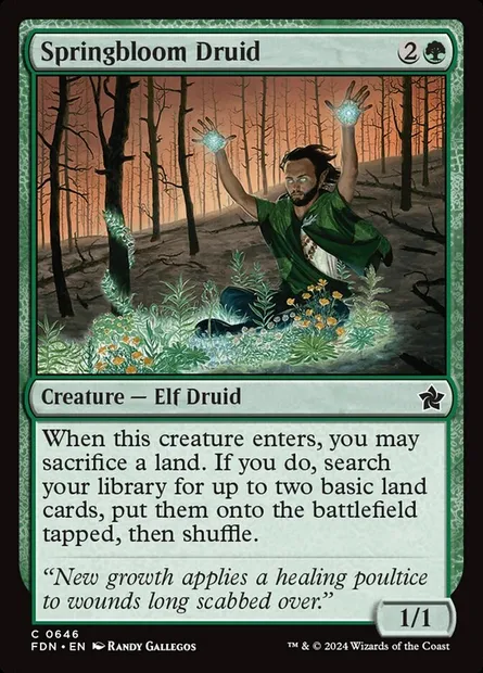 Springbloom Druid, Magic card FDN 646 — Foundations set