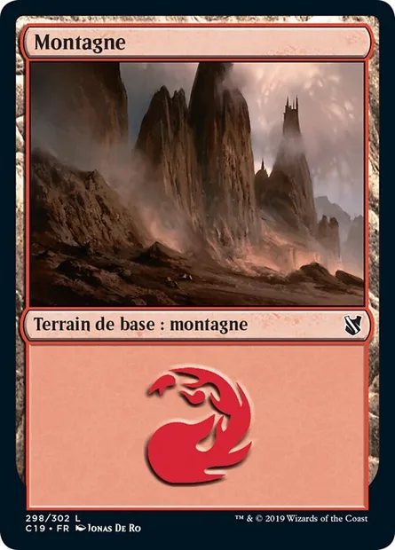 Montagne, carte Magic C19 298 — extension Commander 2019