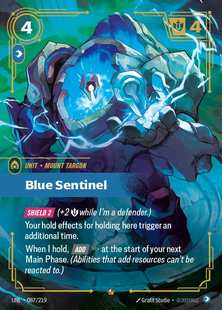 Blue Sentinel, Riftbound card UNL 087 — Unleashed set