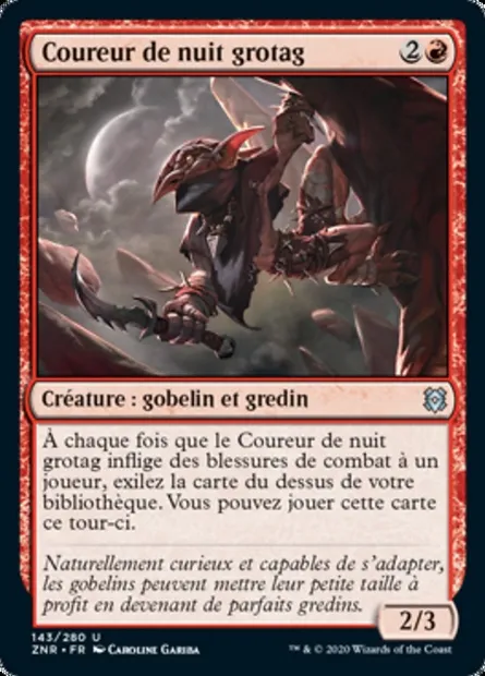 Coureur de nuit grotag, carte Magic ZNR 143 — extension Renaissance de Zendikar