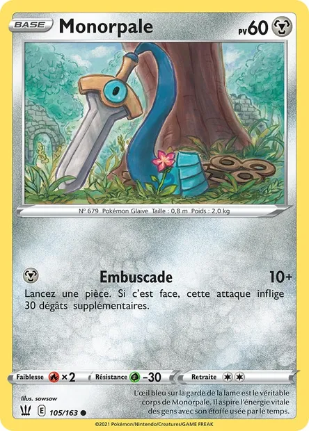 Monorpale, carte Pokémon BST 105 — extension Styles de combat