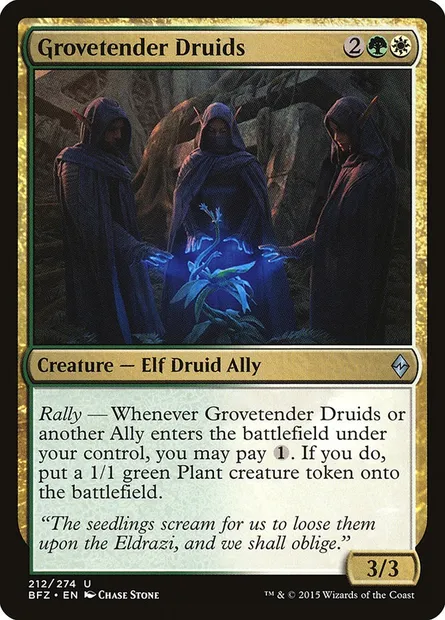 Grovetender Druids, Magic card BFZ 212 — Battle for Zendikar set