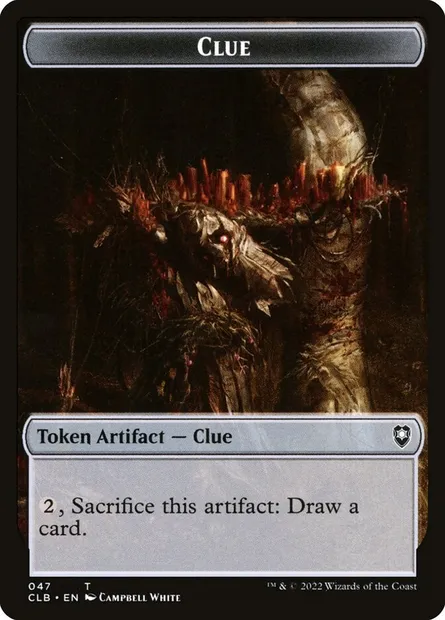 Clue, carte Magic TCLB 47 — extension Battle for Baldur's Gate Tokens