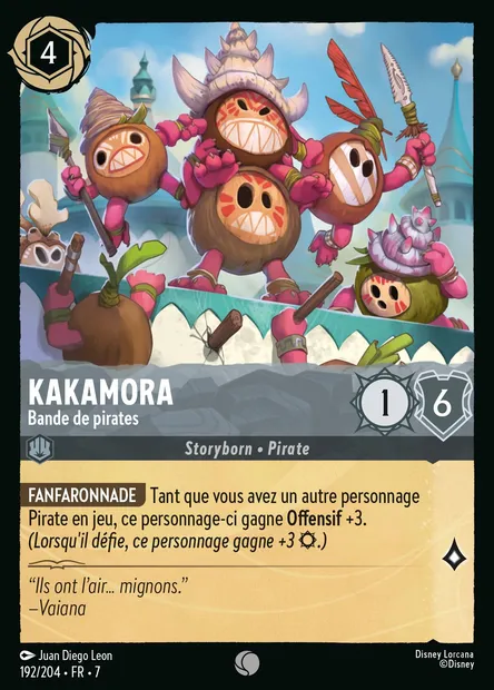 Kakamora - Bande de pirates, carte Disney Lorcana CH7-192 — extension L'île d'Archazia