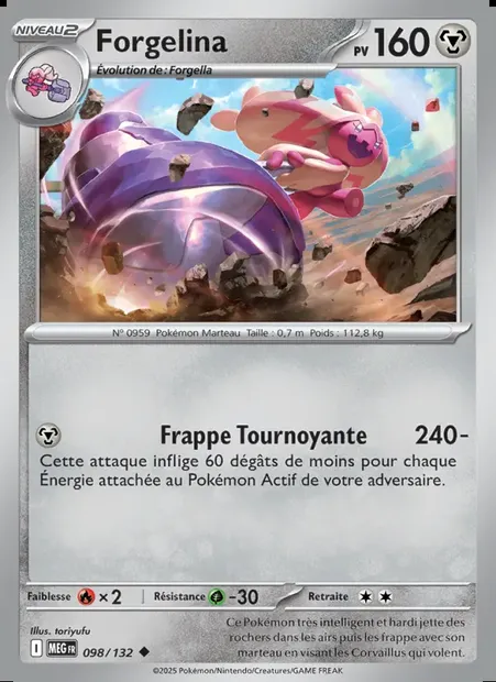 Forgelina, carte Pokémon MEG 098 — extension Méga-Évolution